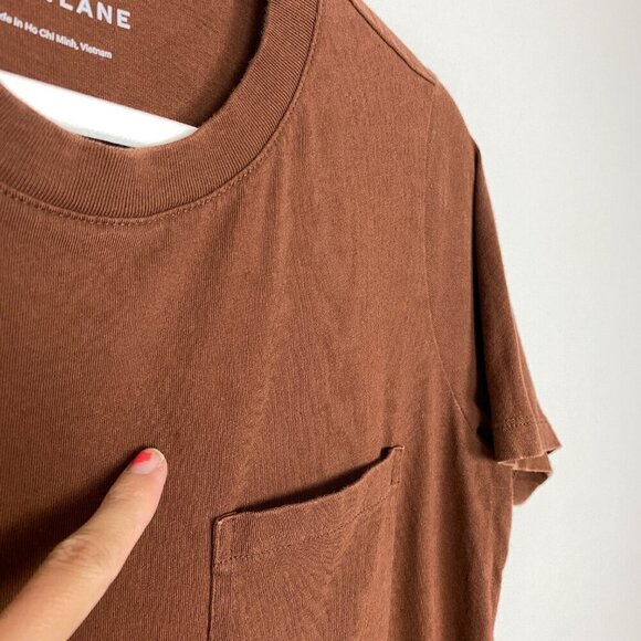 Everlane The Weekend Tee Dress Brown Mini Pocket Womens Size XS - Picture 3 of 6